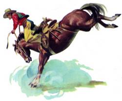 horse bucking cowboy