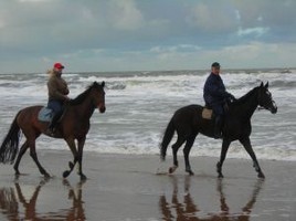 riding on the beach
