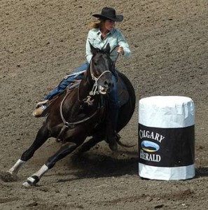 barrel racing at Calgary Stampede