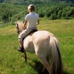 Riding in a meadow