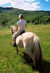 Riding in a meadow